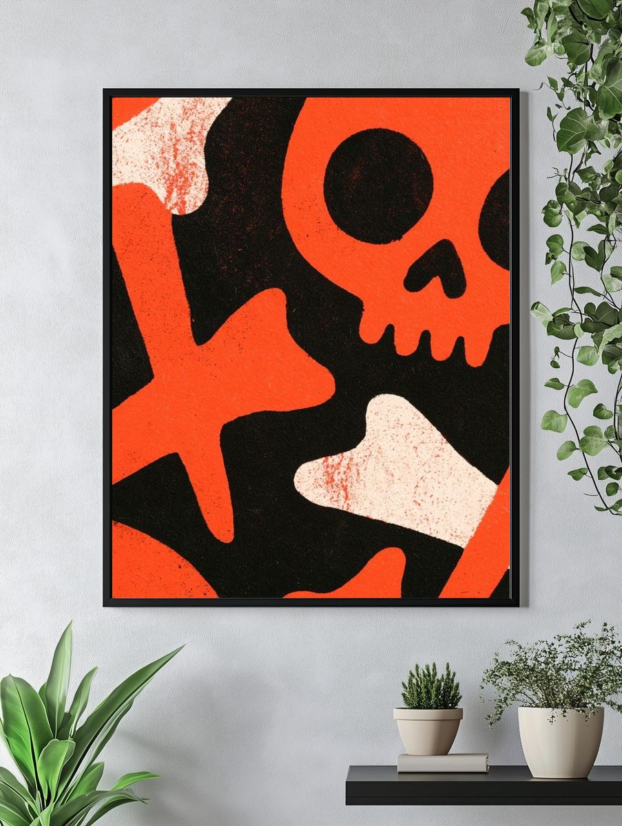Skull Graffiti Abstract Poster. — room view 4