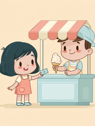 Ice Cream Stand Illustration Poster.