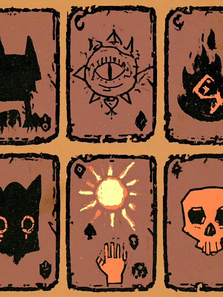 Tarot Card Symbols Illustration Poster. poster detail