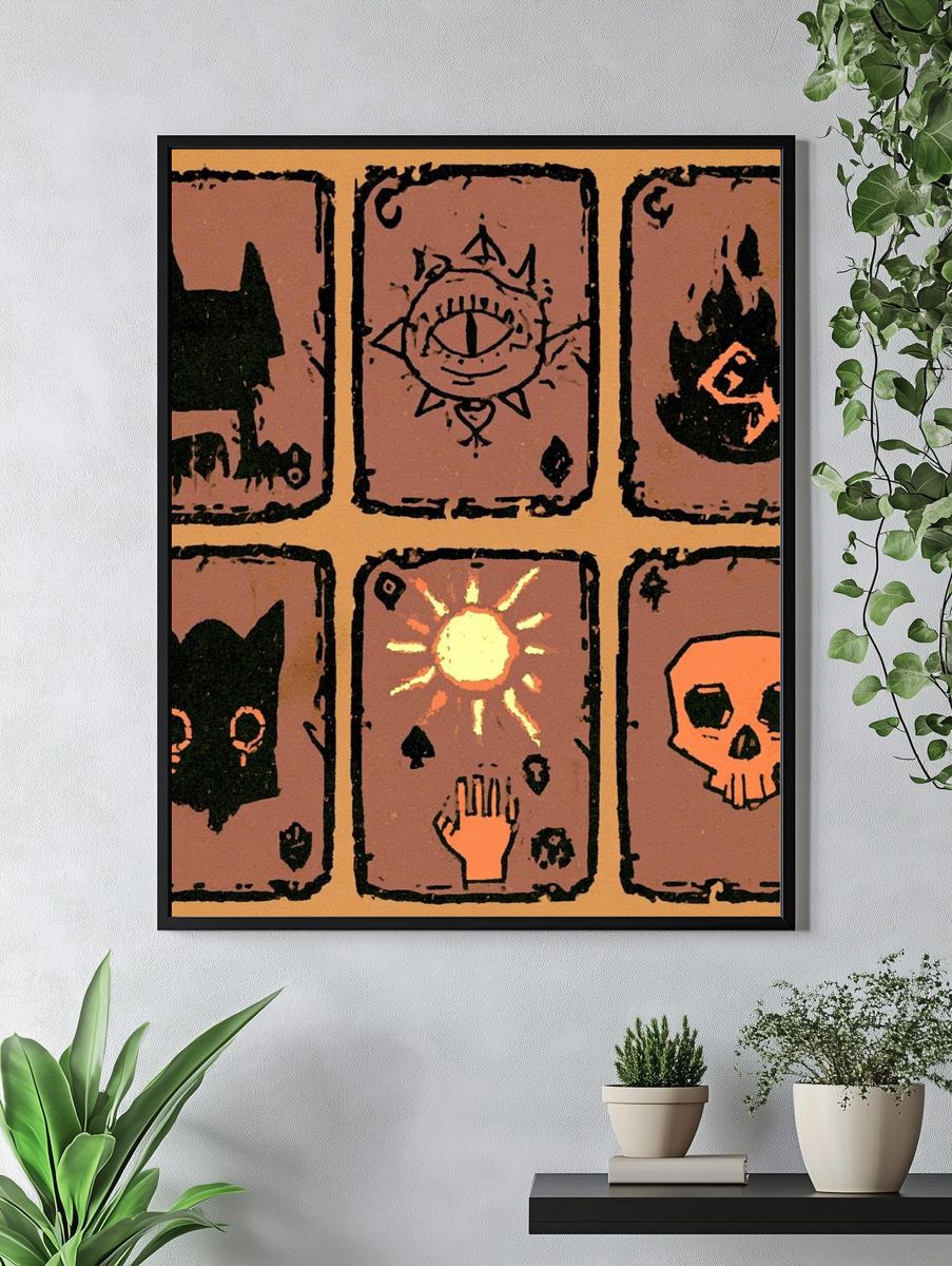 Tarot Card Symbols Illustration Poster. — room view 4