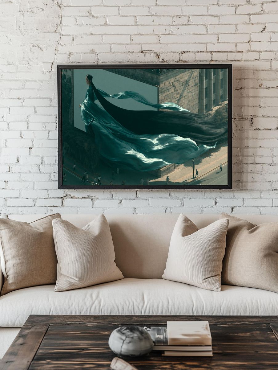 Surreal City Fashion Print. — room view 1
