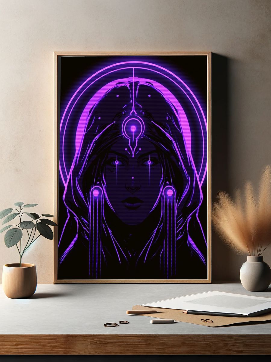 Neon Oracle Portrait Print. — room view 2