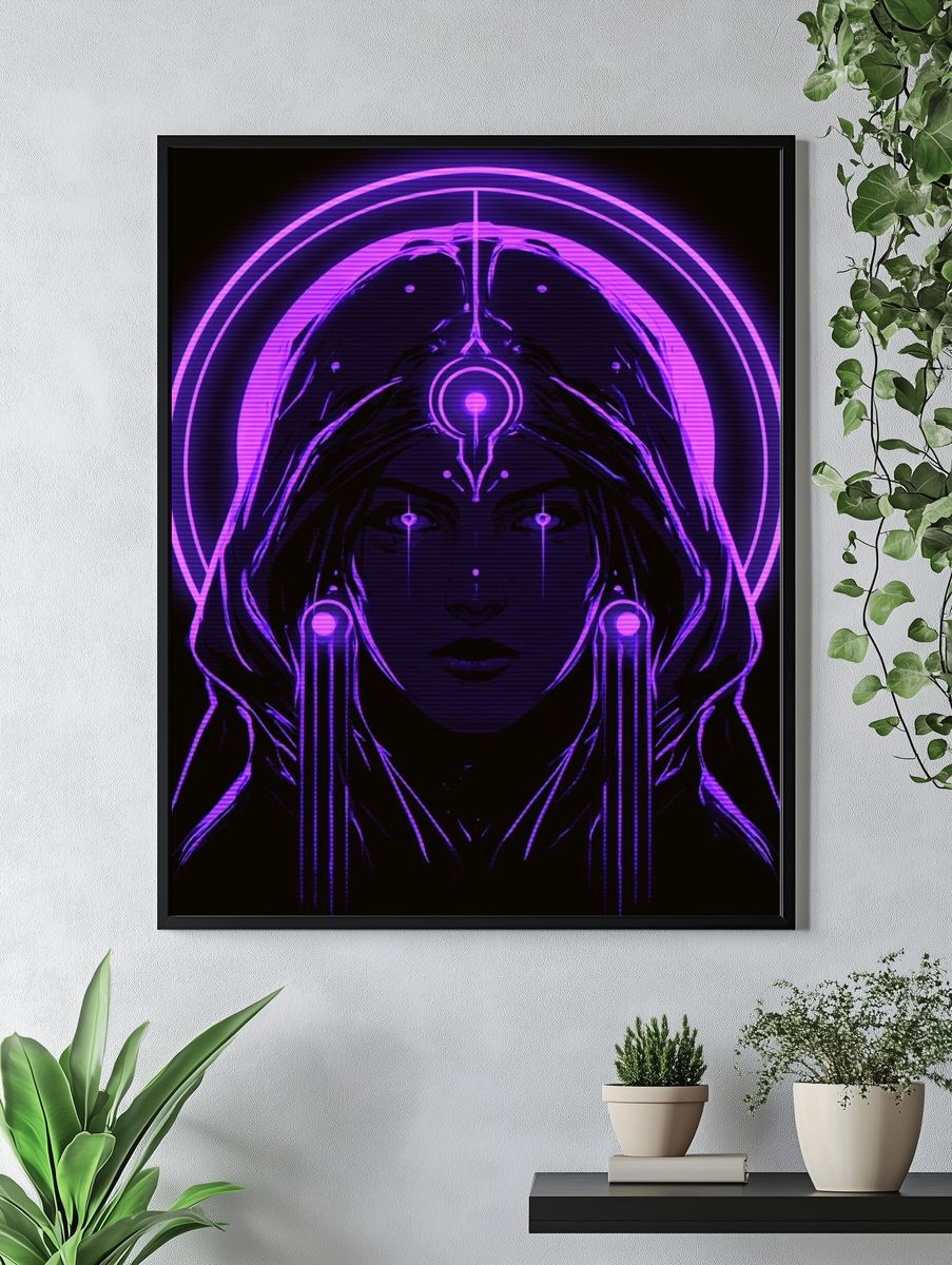 Neon Oracle Portrait Print. — room view 4