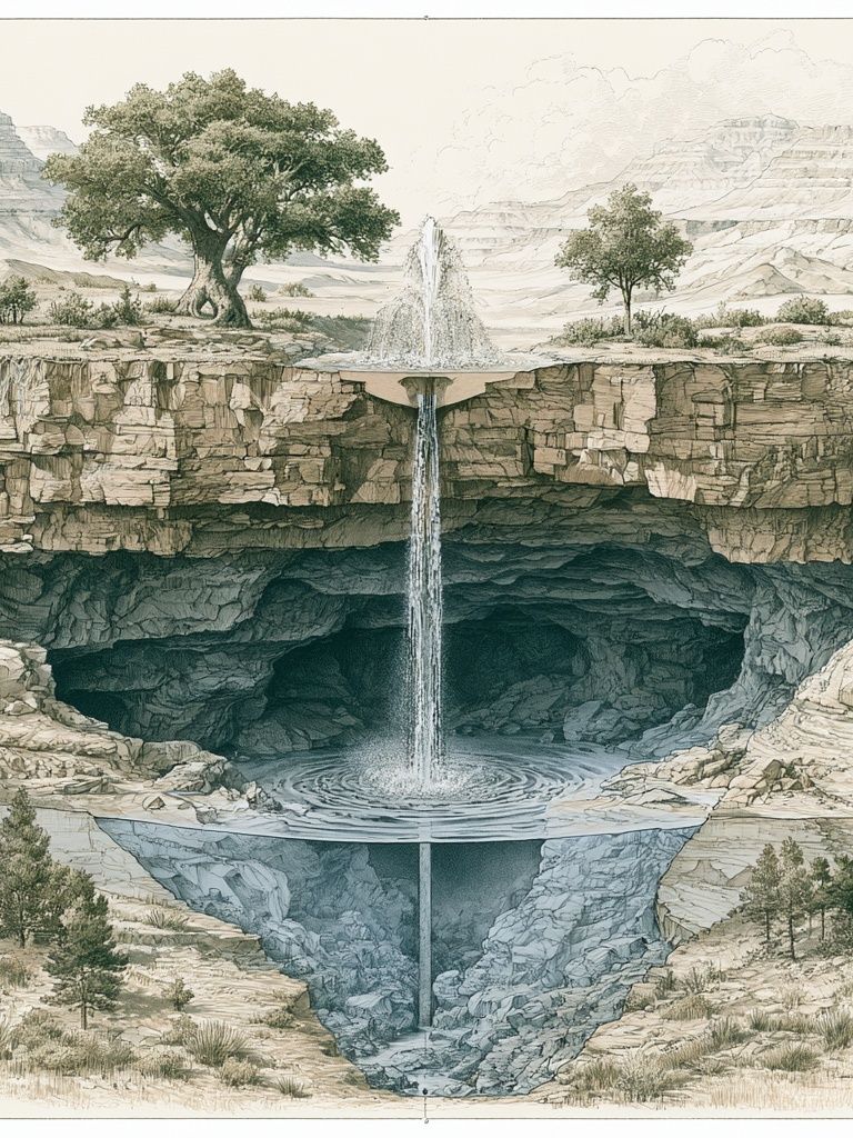 Hidden Waterfall Landscape Print. poster detail