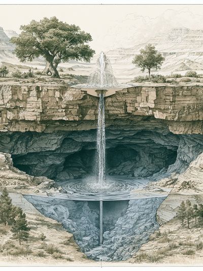 Hidden Waterfall Landscape Print.