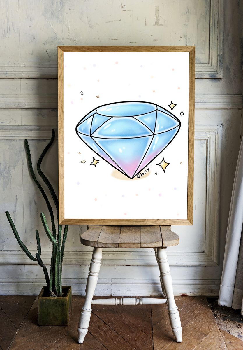 Pastel Diamond Illustration Poster. room preview