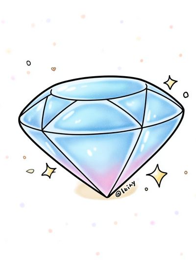 Pastel Diamond Illustration Poster. poster print