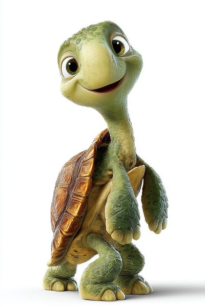 Smiling Turtle Character Illustration Poster. poster