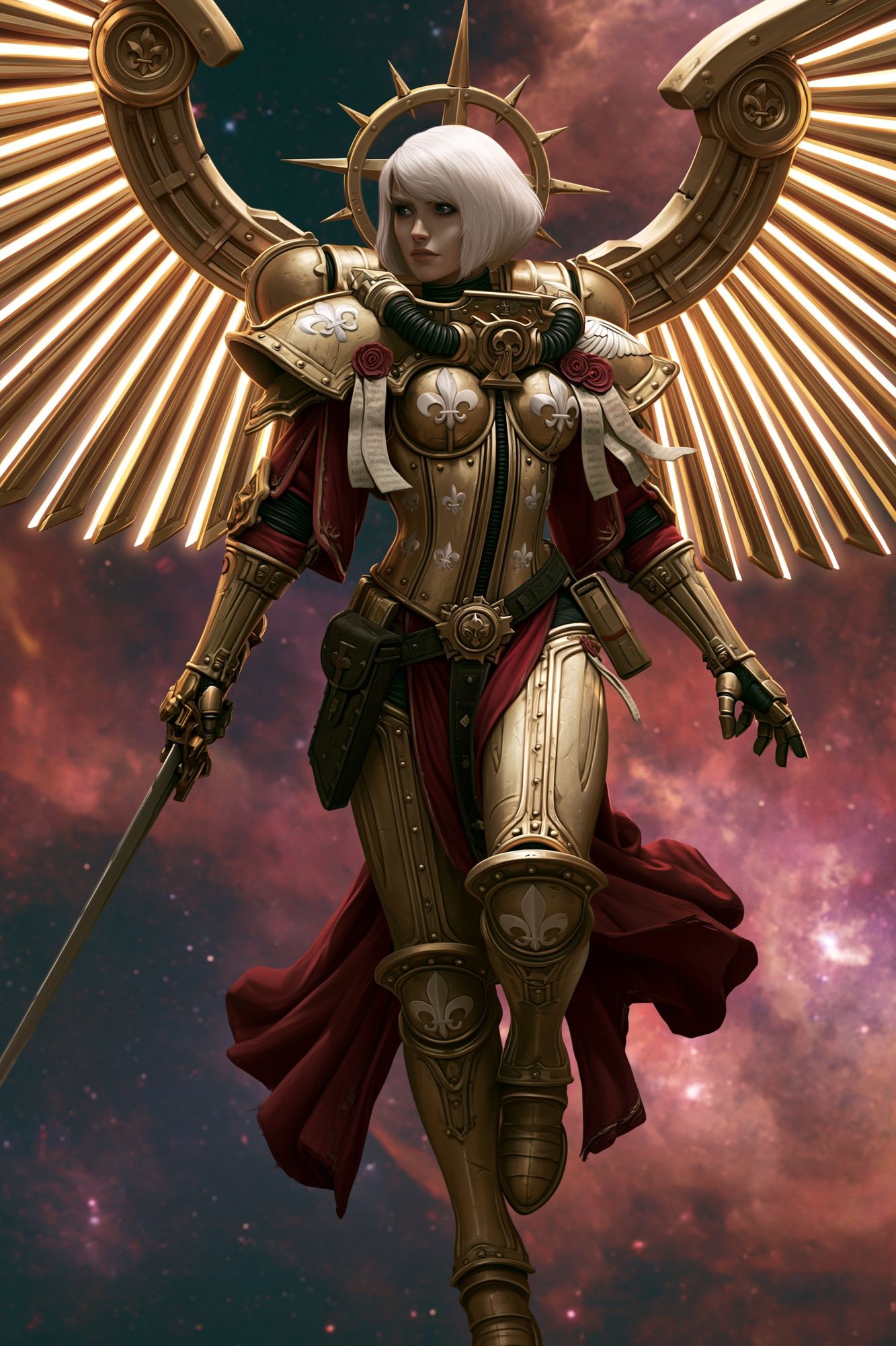 Celestial Valkyrie Fantasy Print. poster — illustration art