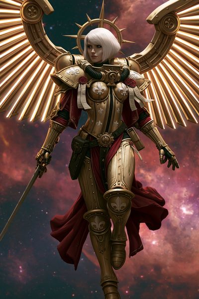 Celestial Valkyrie Fantasy Print. poster