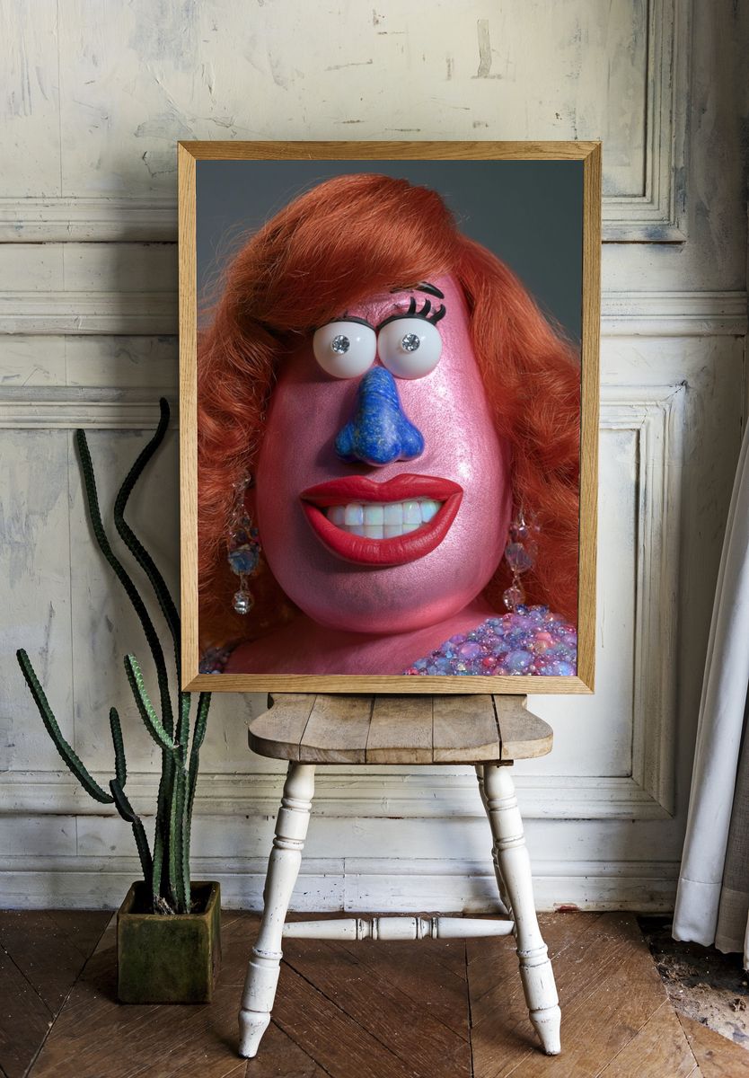 Playful Glam Portrait Poster. — room view 1