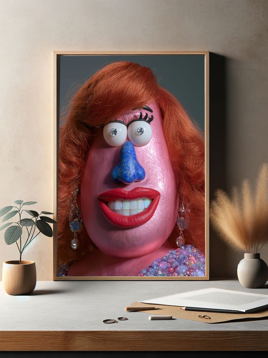 Playful Glam Portrait Poster. — room view 2
