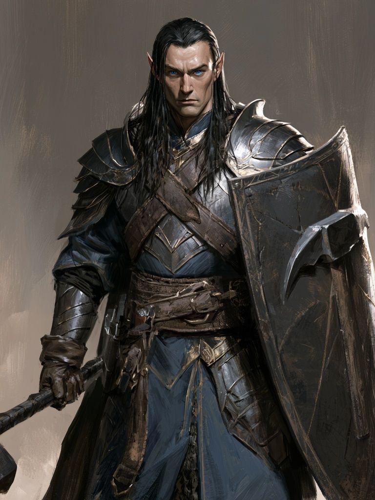Elven Warrior Fantasy Illustration Poster. poster — illustration art