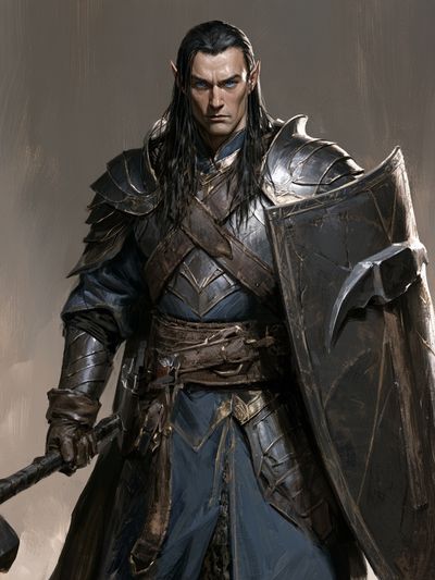 Elven Warrior Fantasy Illustration Poster.