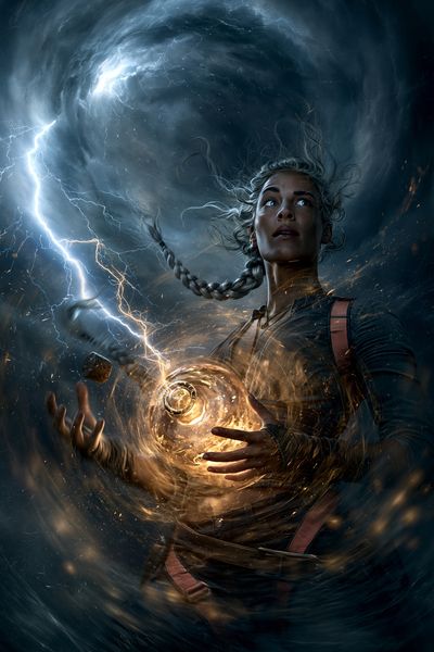 Storm Sorceress Digital Art Poster. poster