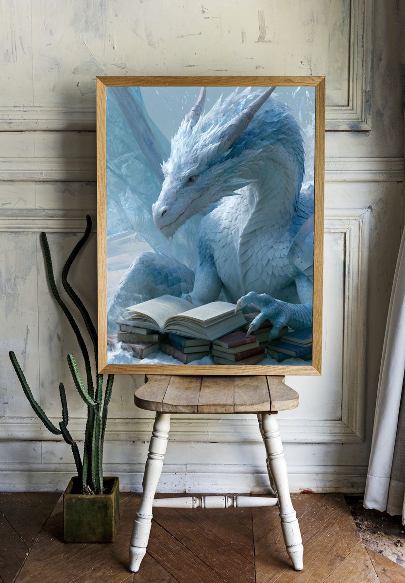Ice Dragon Reading Poster. room preview