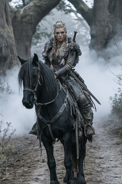 Viking Warrior on Horse Poster. poster