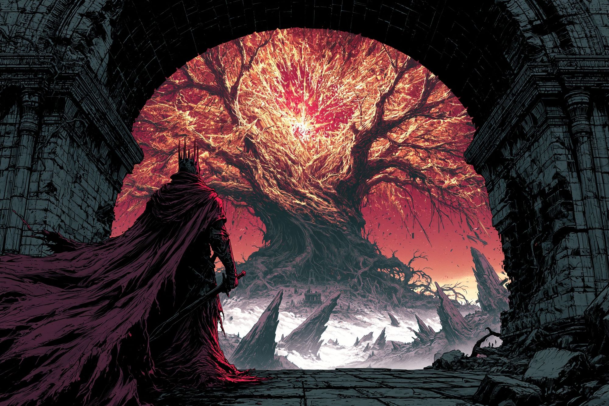 Eldritch Tree Fantasy Poster. poster — illustration art