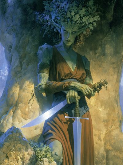 Forest Guardian Fantasy Art Print. poster