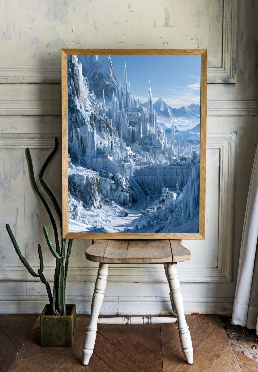 Frozen Ice Castle Fantasy Print. — room view 1