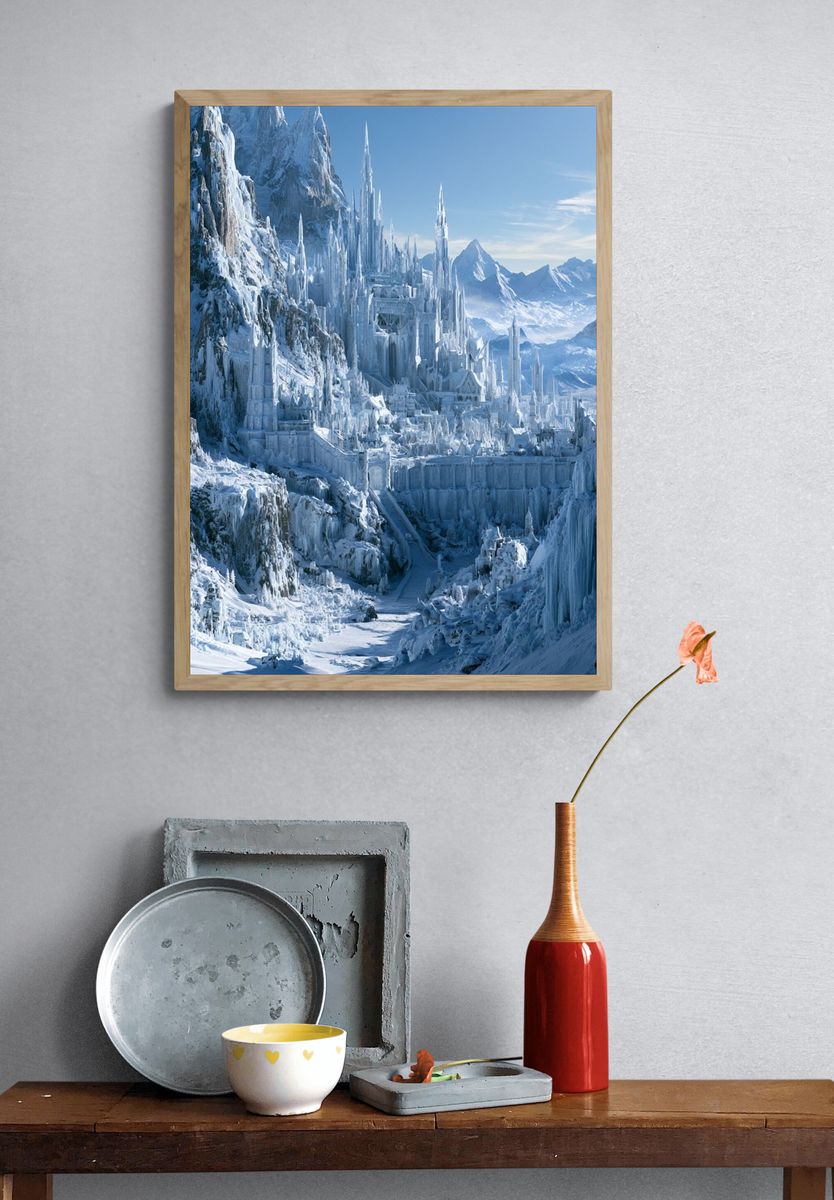 Frozen Ice Castle Fantasy Print. — room view 3