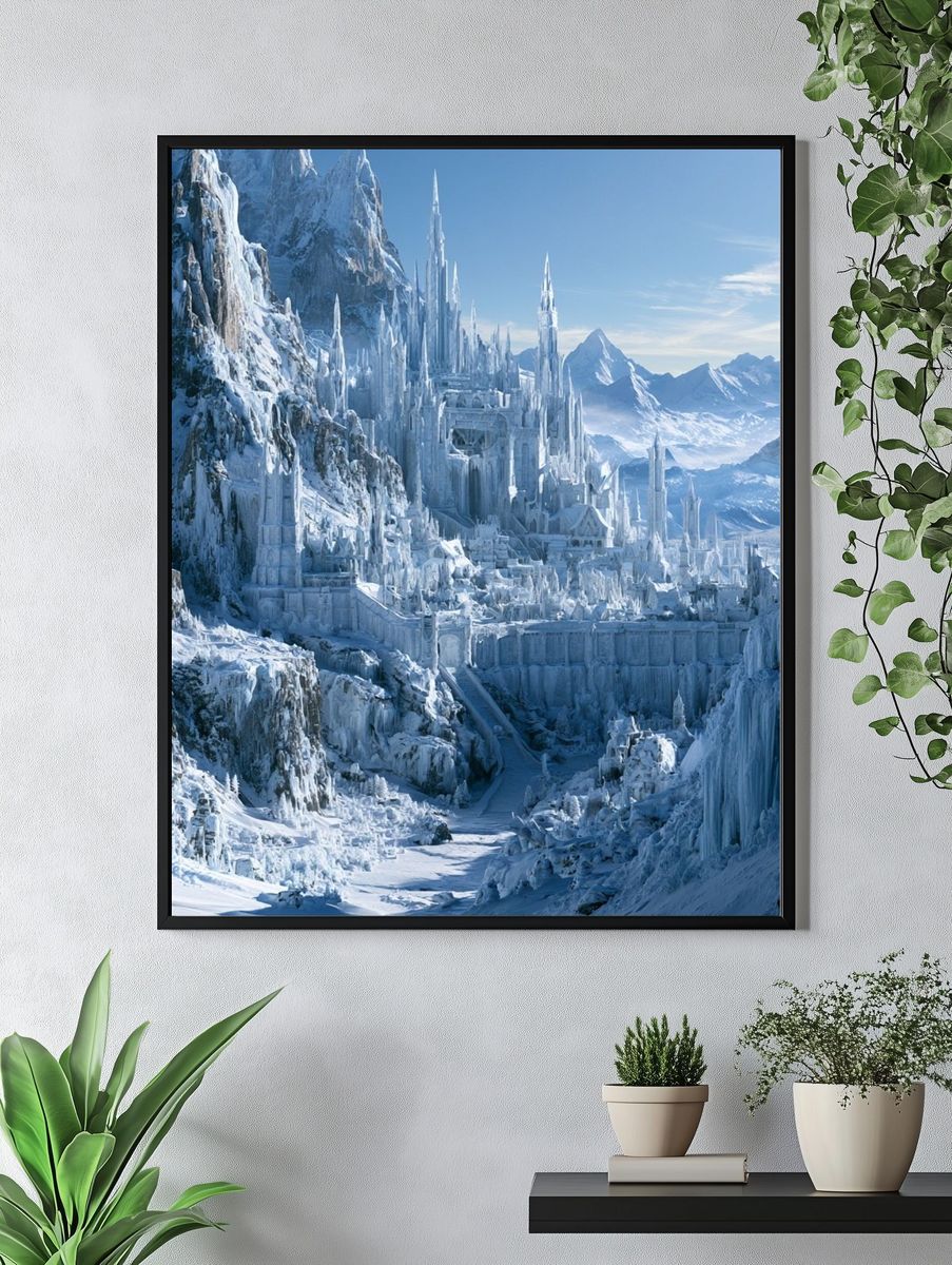 Frozen Ice Castle Fantasy Print. — room view 4