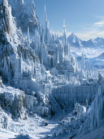 Frozen Ice Castle Fantasy Print. poster