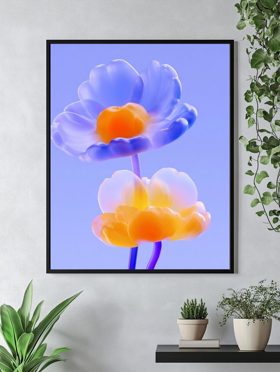 Glowing Floral Abstract Print. — room view 4