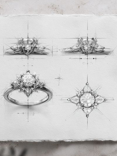 Diamond Ring Sketch Poster.