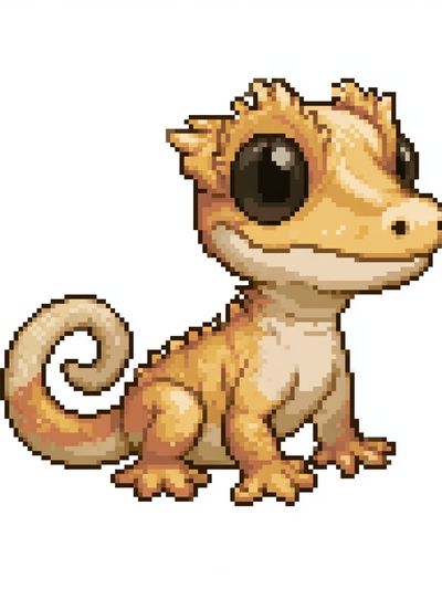 Pixel Gecko Illustration Poster. poster