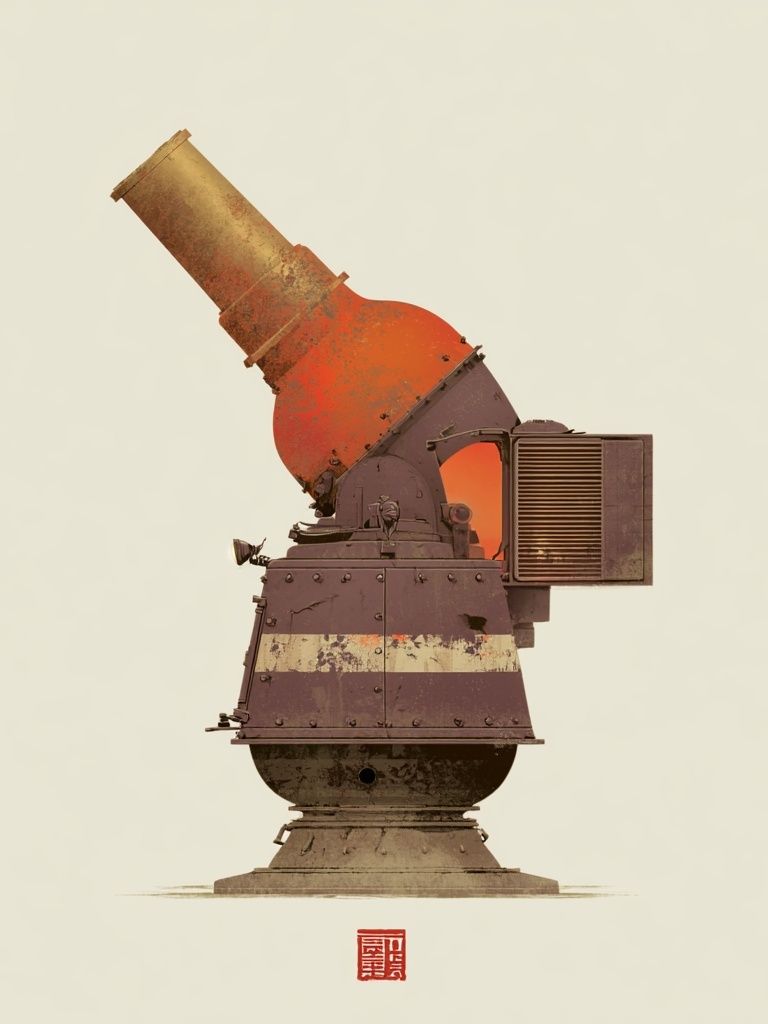 Vintage Telescope Illustration Poster. poster — illustration art