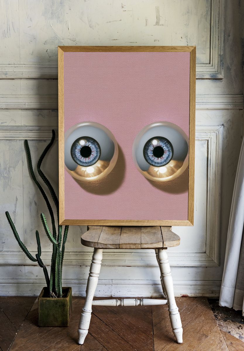 Surreal Eyeballs Illustration Poster. room preview