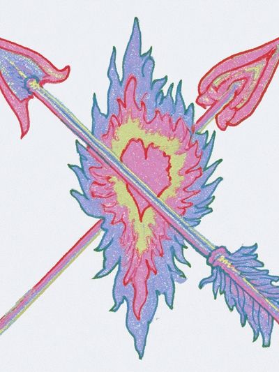 Heart and Arrows Illustration Poster. poster
