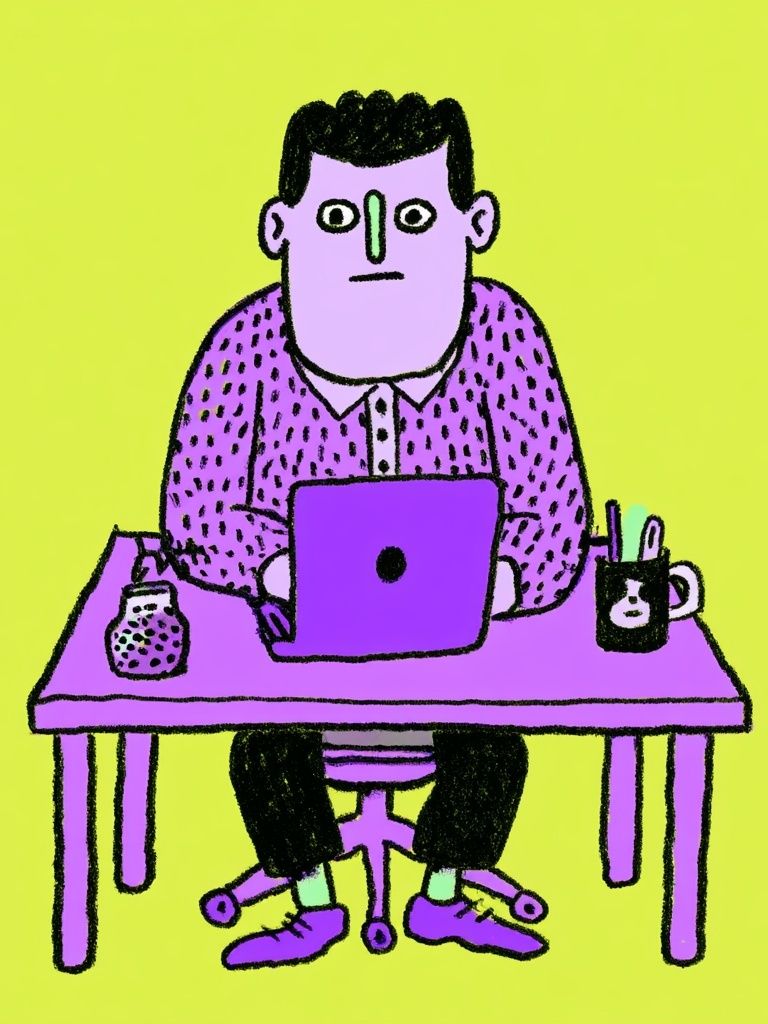 Office Worker Illustration Poster. poster — illustration art