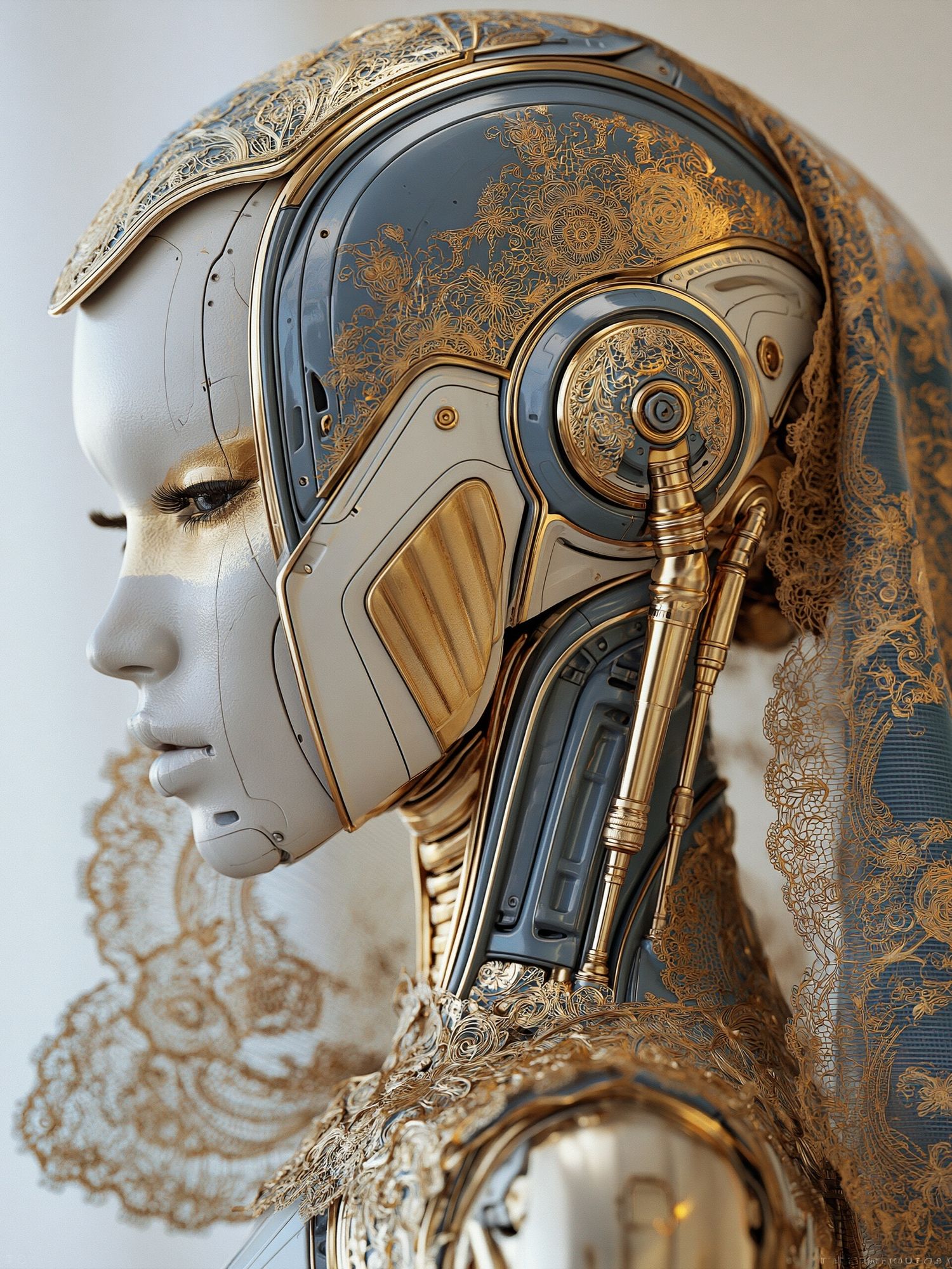 Gilded Cybernetic Portrait Print. poster detail