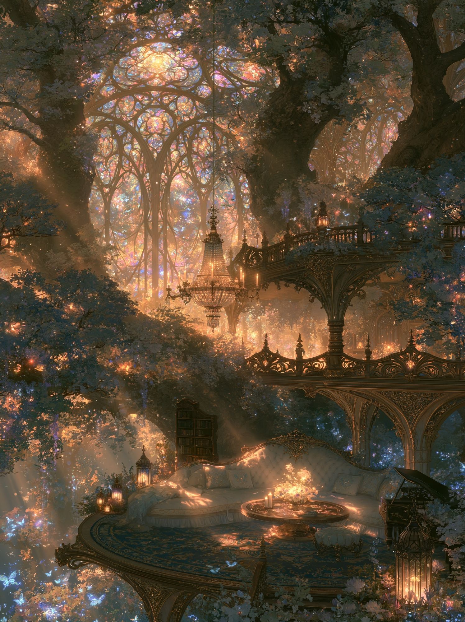Enchanted Forest Sanctuary Illustration Poster. poster — illustration art