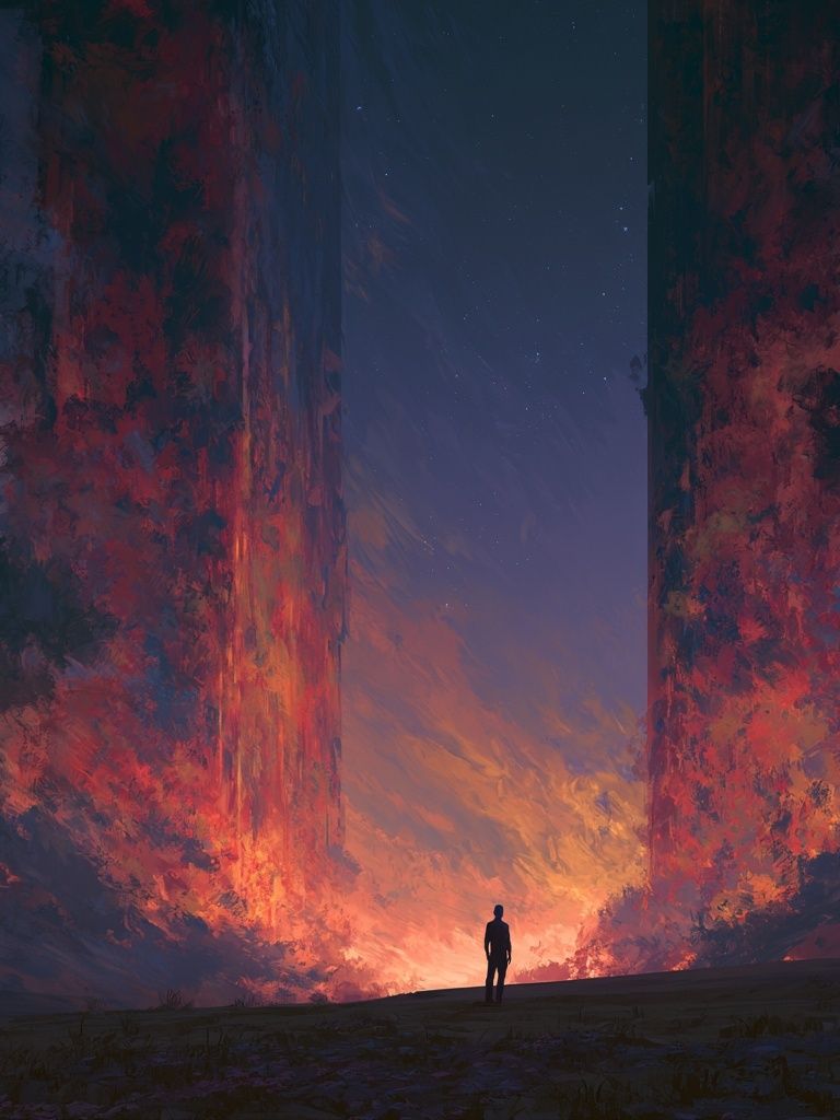 Cosmic Canyon Silhouette Print. poster detail
