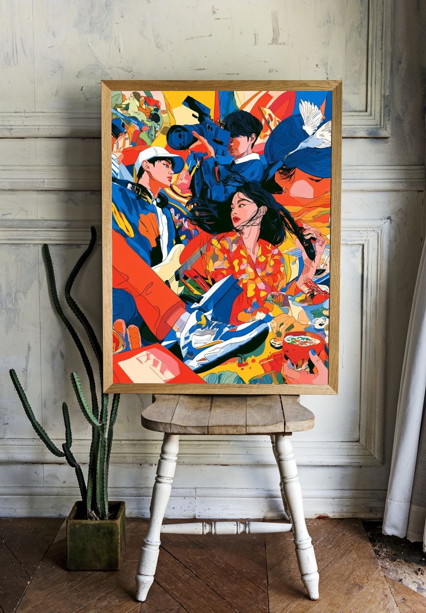 Pop Art Fashion Collage Poster. — room view 1