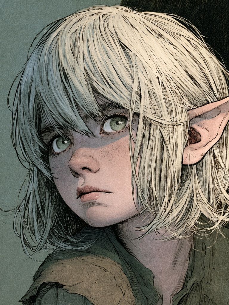 Elf Portrait Illustration Poster. poster — illustration art