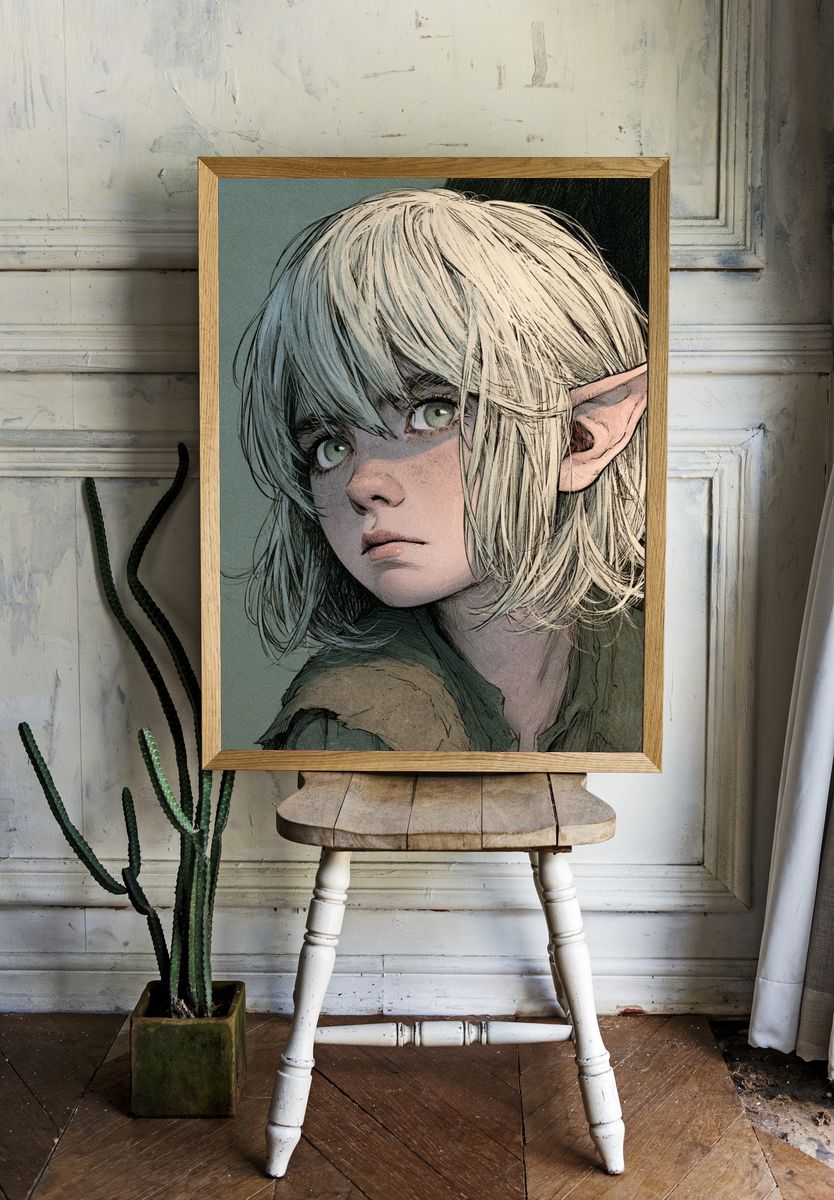 Elf Portrait Illustration Poster. room preview