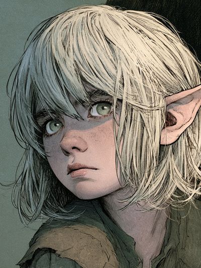 Elf Portrait Illustration Poster. poster