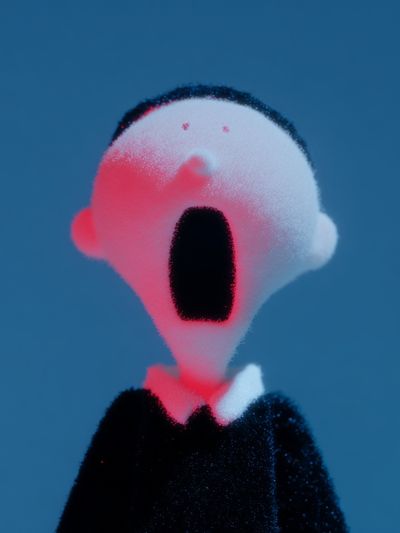 Surprised Figure Digital Art Poster. poster
