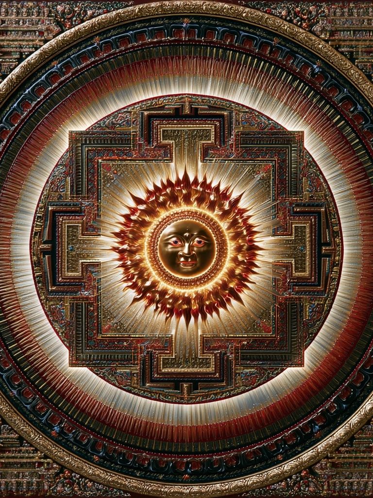Radiant Sun Mandala Illustration Poster. poster — illustration art