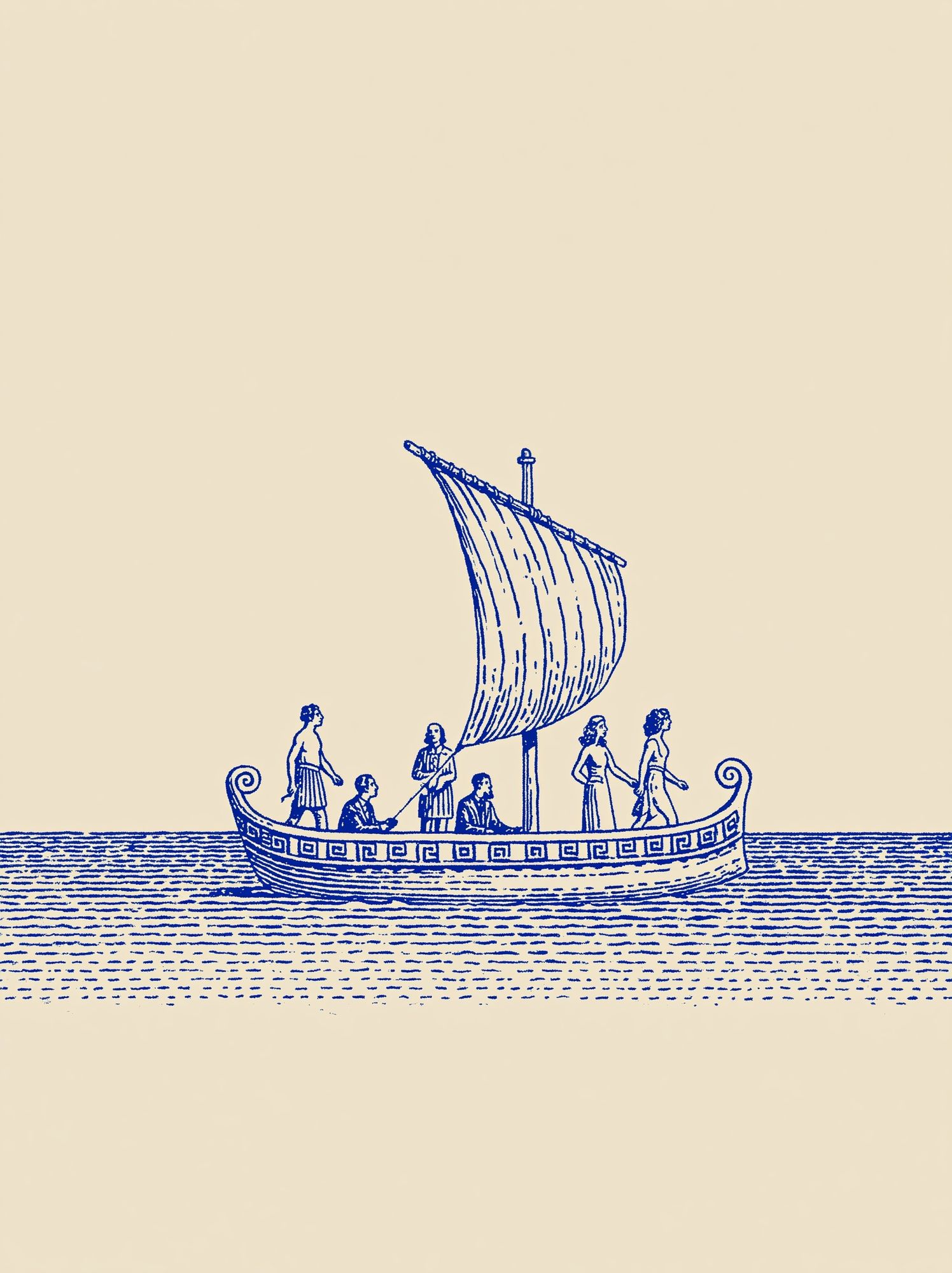 Ancient Sailboat Illustration Poster. poster detail