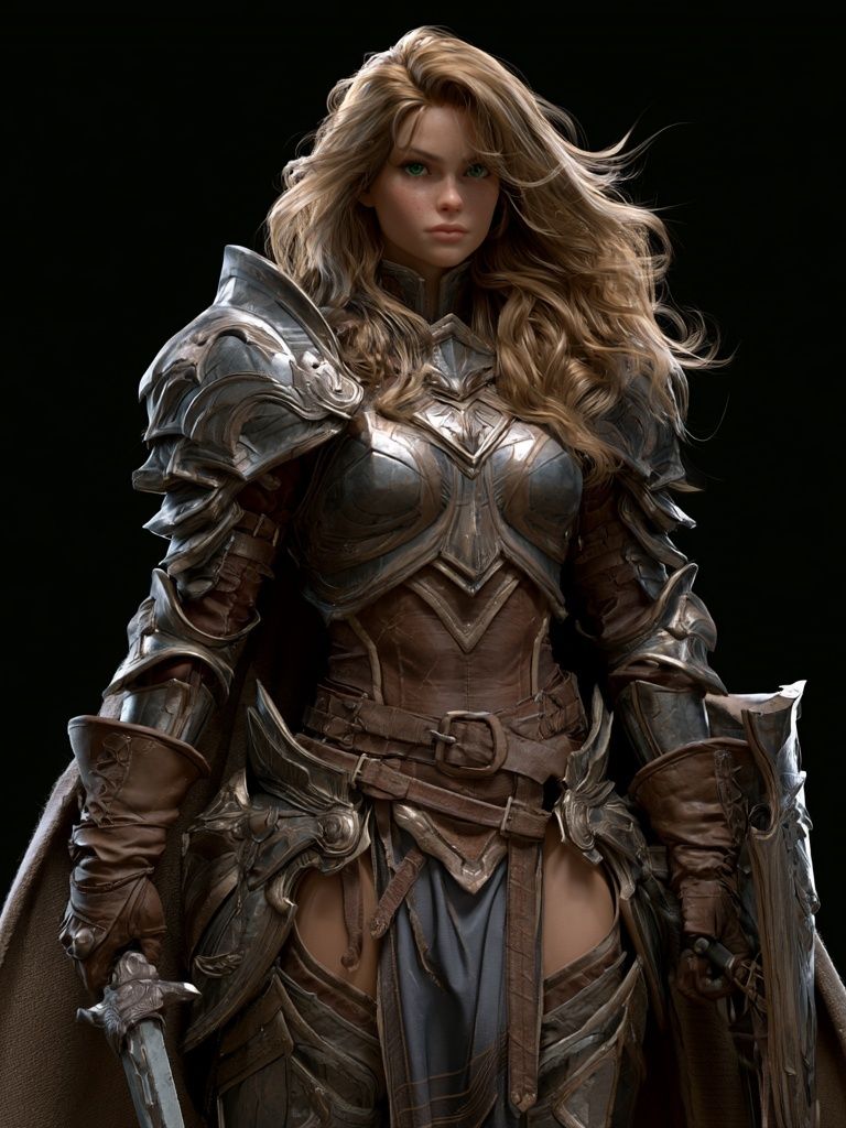 Armored Fantasy Warrior Illustration Poster. poster — illustration art