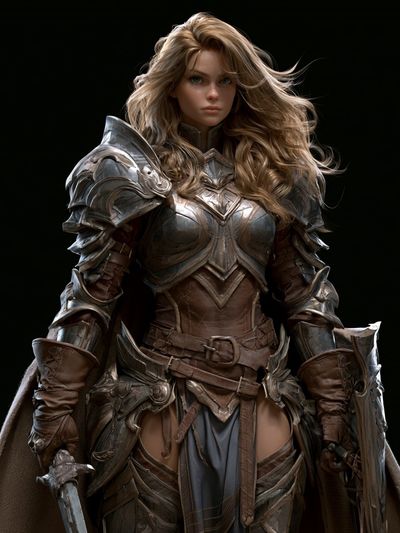 Armored Fantasy Warrior Illustration Poster. poster print