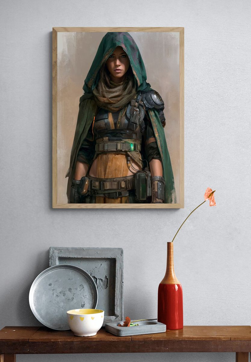 Desert Warrior Portrait Print. — room view 3