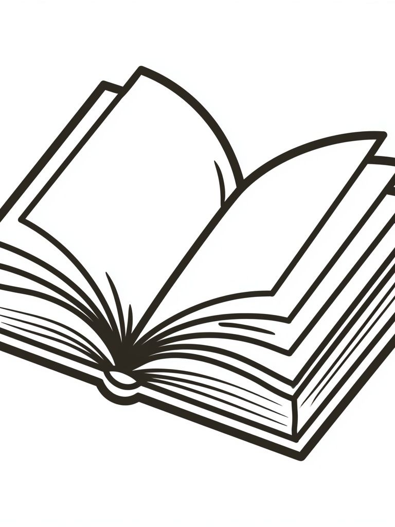 Open Book Line Art Poster. poster detail