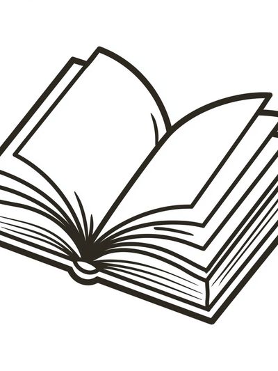 Open Book Line Art Poster. poster