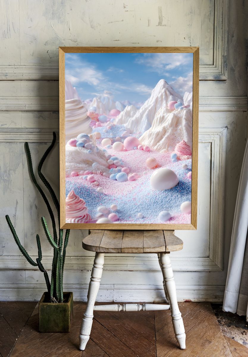 Pastel Candy Landscape Print. — room view 1